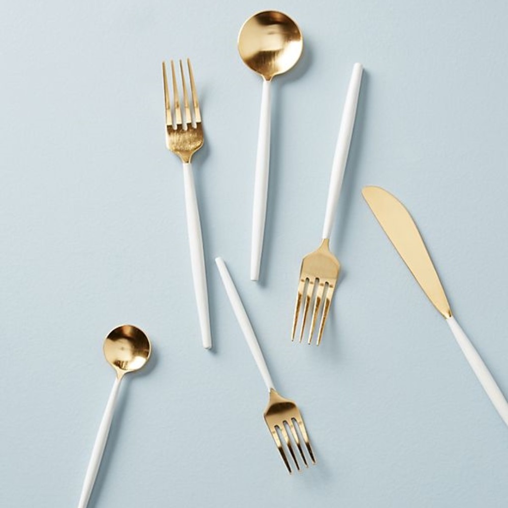 New Anthropologie Cloud-Dipped Flatware 5 piece